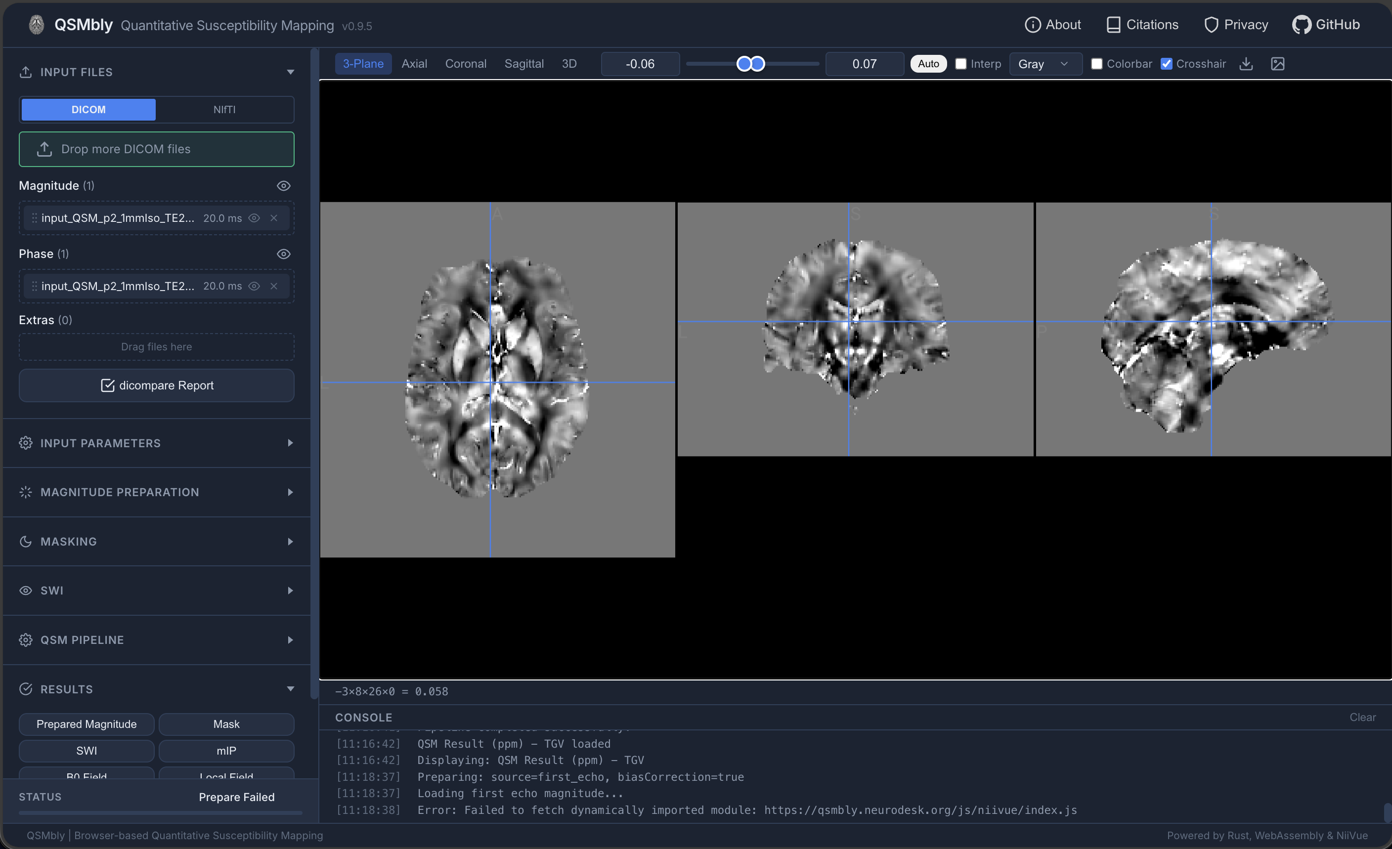 QSMbly screenshot